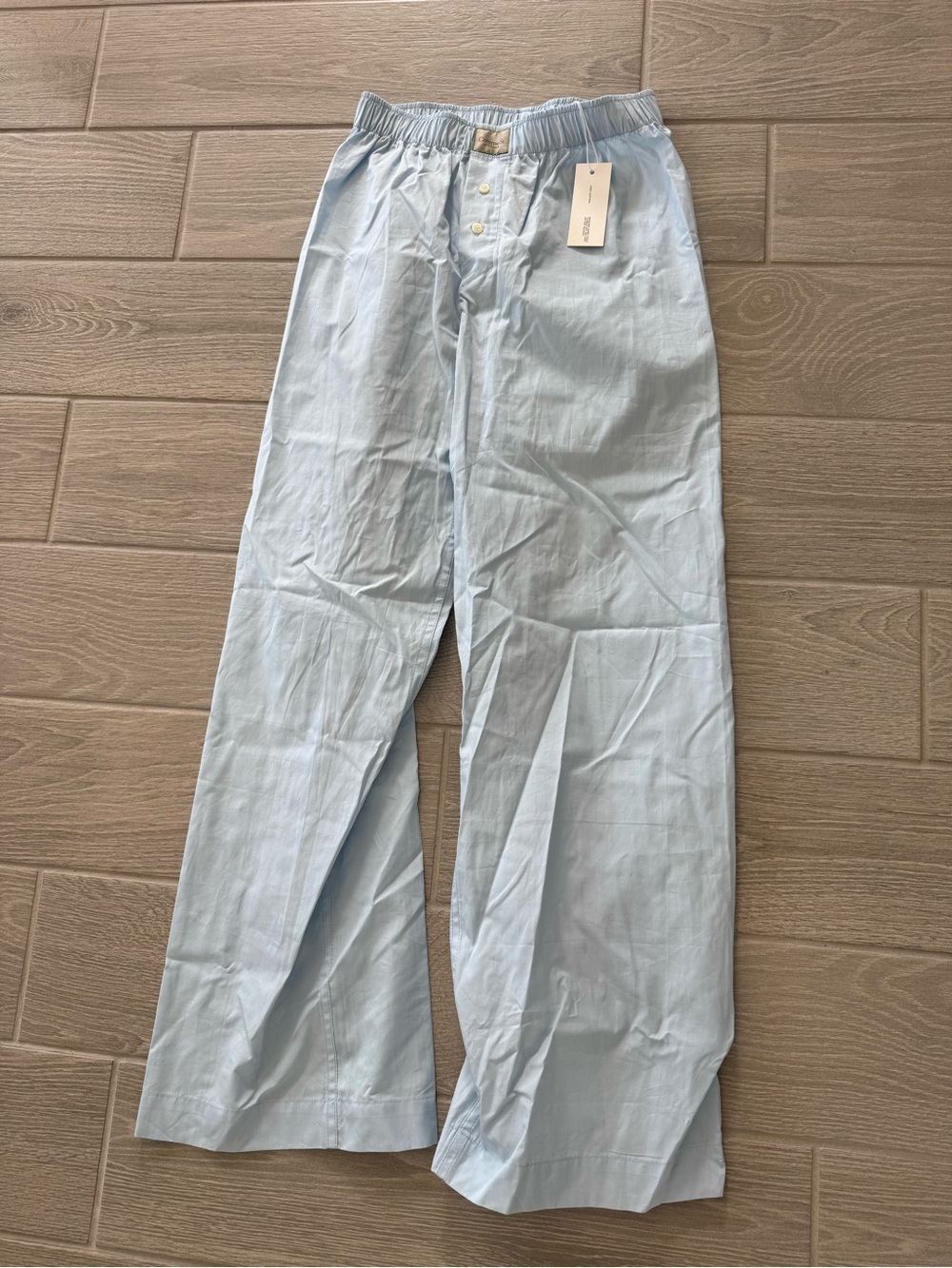 Comme Si La Boxer Alta Pant Poplin Cotton Light Blue Size Small Nwt — image 7 of 8